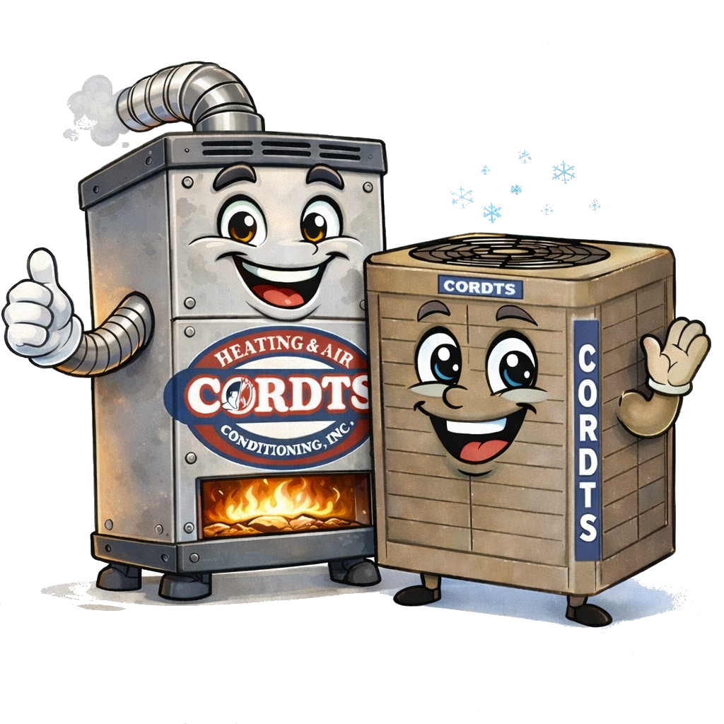 Cordts heating and cooling mascots